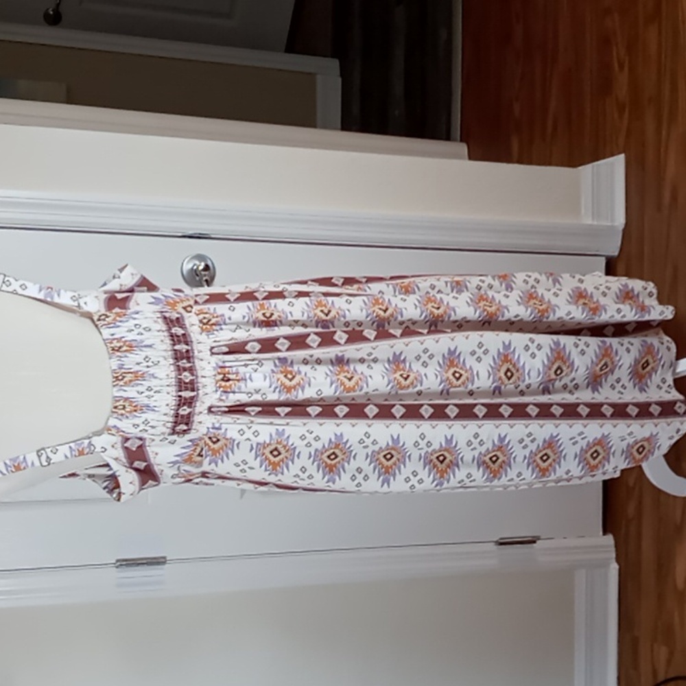Sonoma Women's Southwestern Print Midi Sun Dress Size XXL Cream/Brown/Purple - Picture 6 of 16